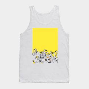 A bunch of duckling isolated on yellow background Tank Top